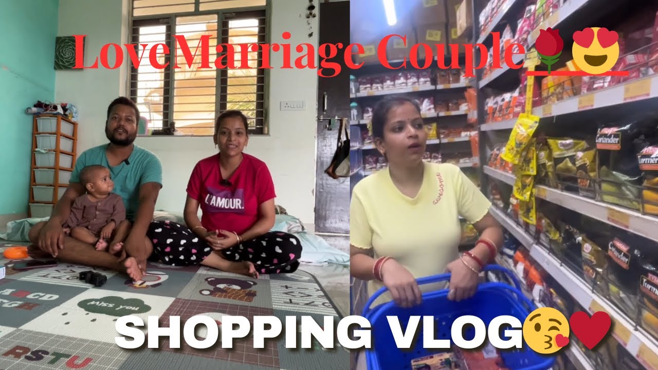 आज लेने गए घर का सामान ♥️ || मौसम हुआ ख़राब⛈️ #lovemarriagecouplevlogs🥰😘