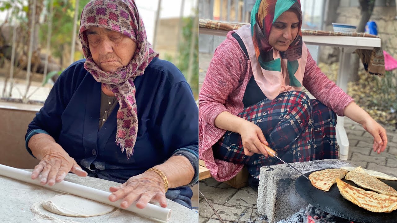 80 Yaşında Annemle Hatice Kış Gününde Köz Ateşinde İçli Çörek Ve Çay yaptık~yöresel yemek