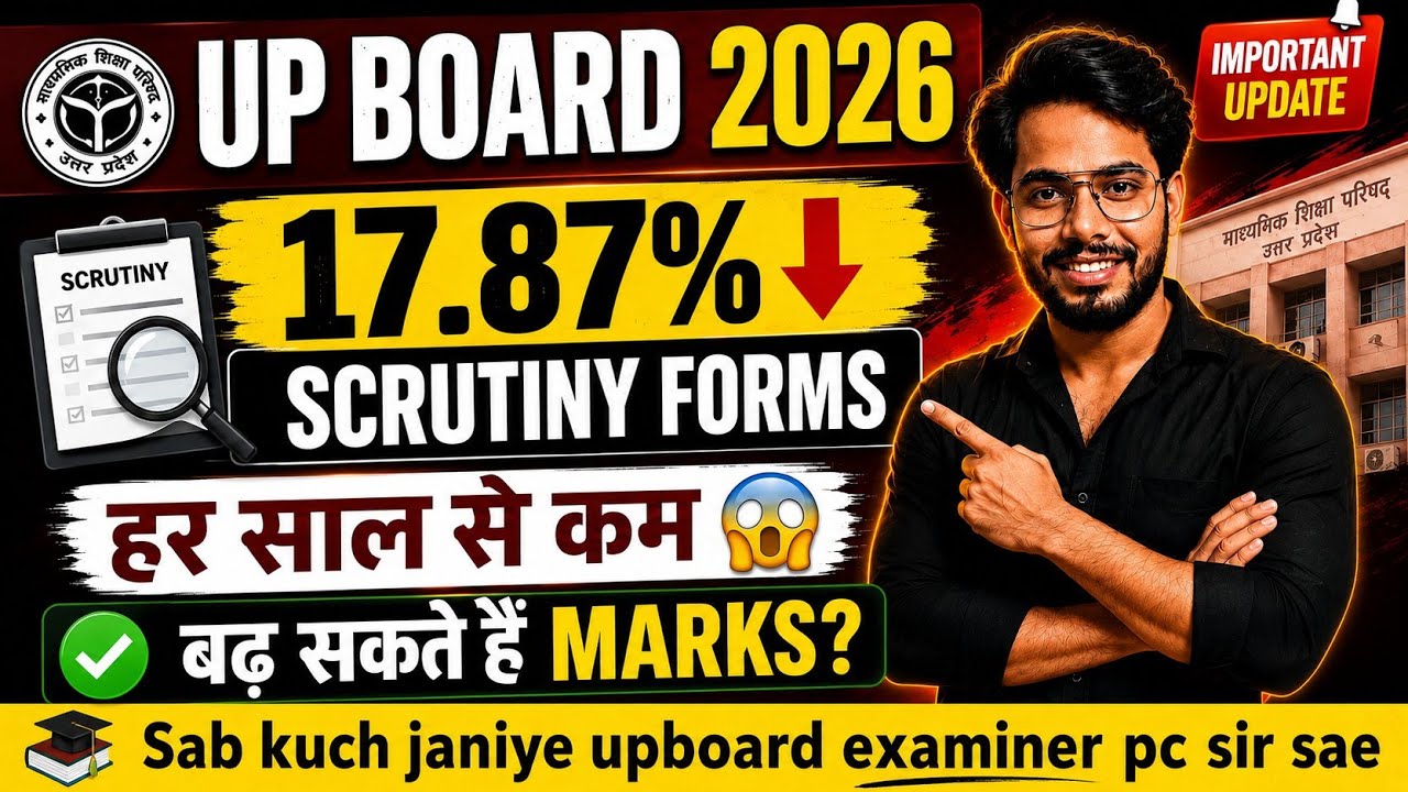 UP Board Scrutiny 2026 | 17.87% Forms कम 😱 Marks बढ़ते हैं या नहीं? पूरी सच्चाई