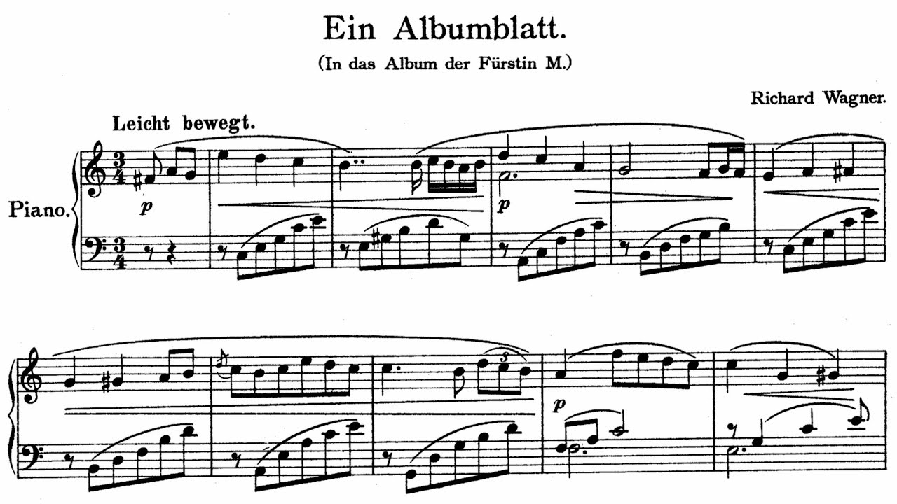 Wagner - In das Album der Fürstin Metternich (Albumblatt), WWV 94
