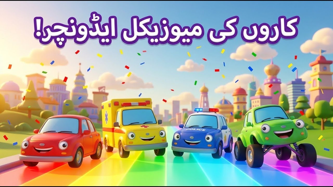 Funny Cars Story in Urdu |کاروں کی دوستی اور میوزیکل سفر | 3D Cartoon House |