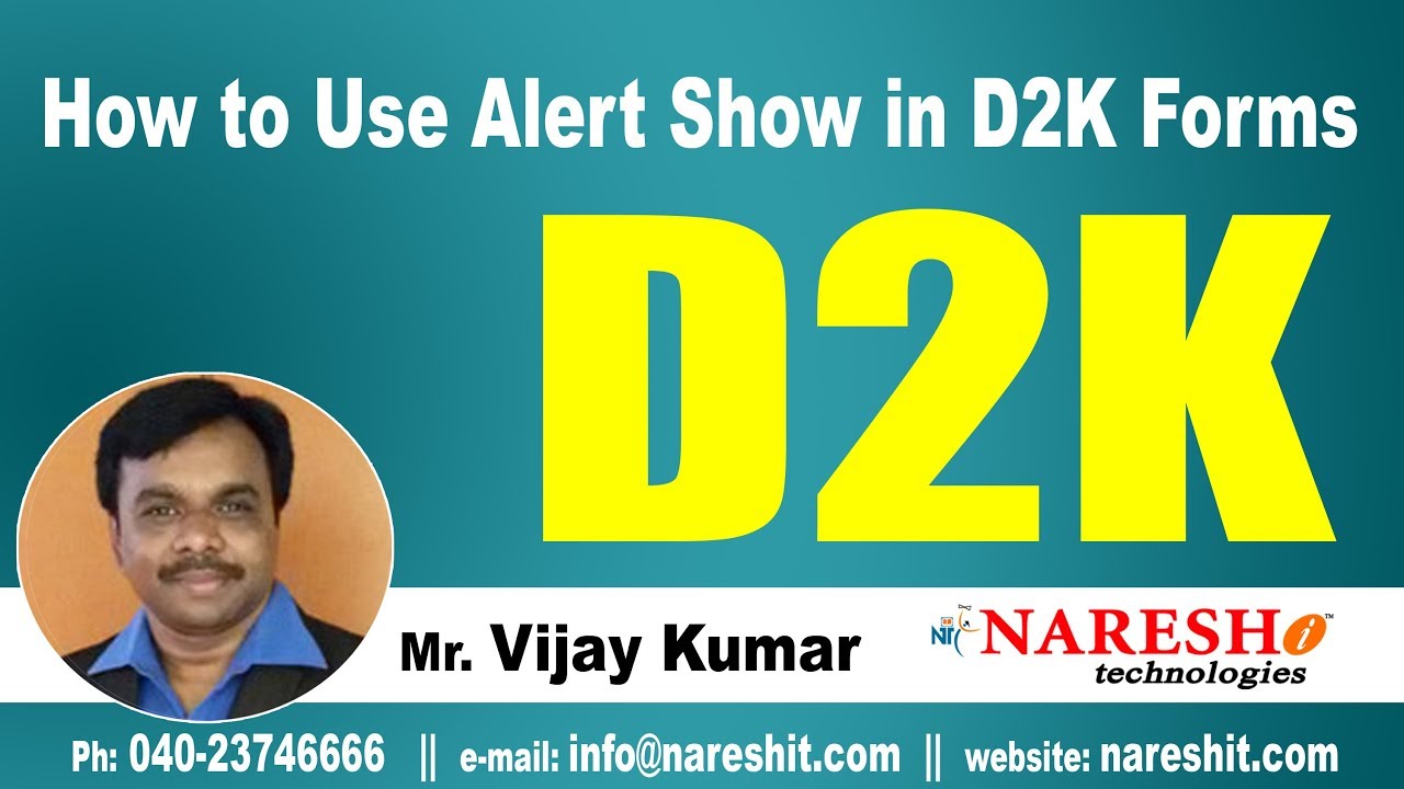 How to Use Alert Show in D2K Forms? | D2K Forms and Reports Tutorial | Mr. Vijay Kumar