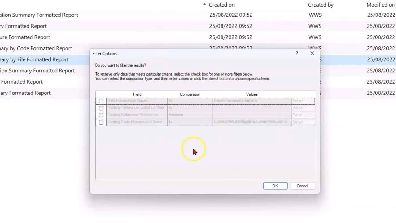 Running Coding Reports in NVivo using NVivo Built in Reporting Tool