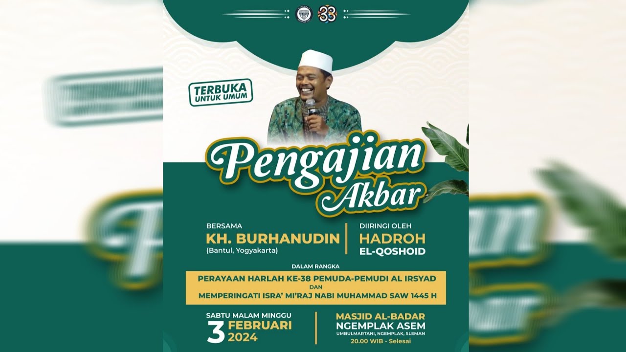 🔴 (LIVE) Pengajian ISRA' MI'RAJ Bersama KH. BURHANUDIN - Masjid AL-BADAR Ngemplak Asem Umbulmartani