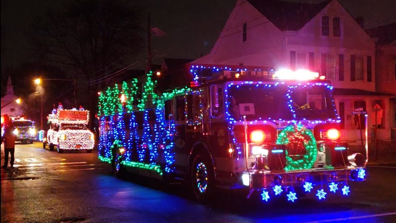 Fire Truck Christmas Parade 2018 P-1 (Siren's,Lights,Music) Wallington NJ 17th Annual Holiday Parade