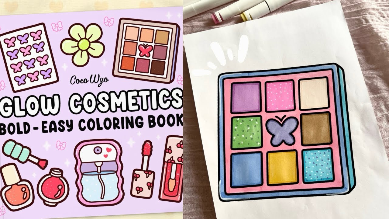 Coco Wyo 🖌️ Glow Cosmetics Coloring Book #coloring #asmr #ohuhumarkers #cocowyo