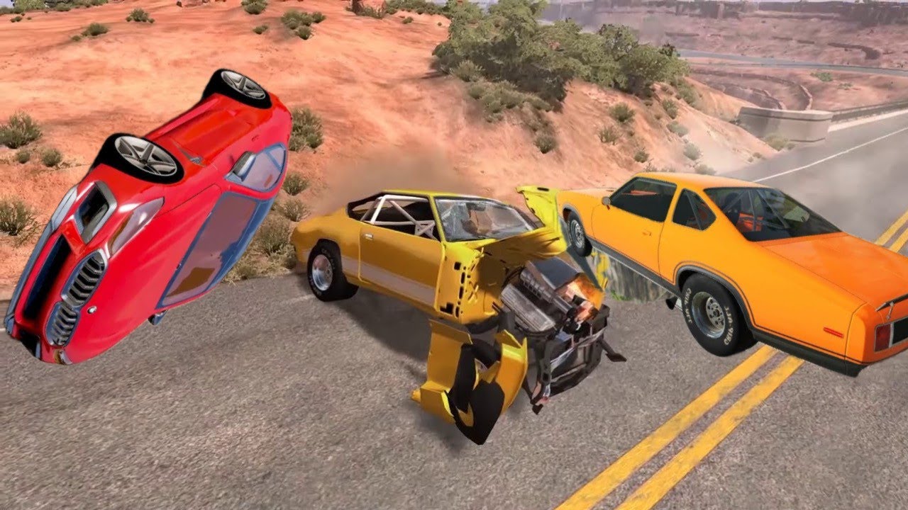 Cars Vs Cliff Roads Beamng Drive Challenge Ends In Total Destruction BeamNG.Drive#56
