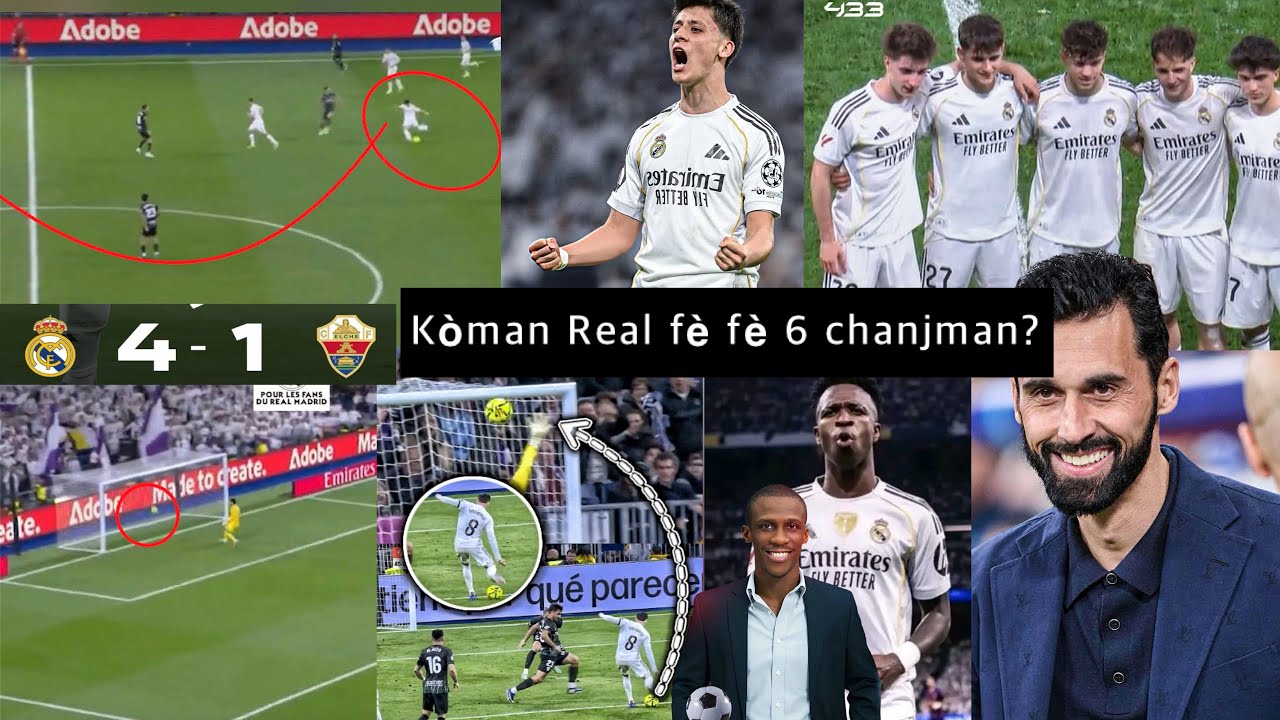 Real Madrid fè 6 chanjman jodia ak timoun Castilla yo/ Arda fè goal puskas la sezon sa