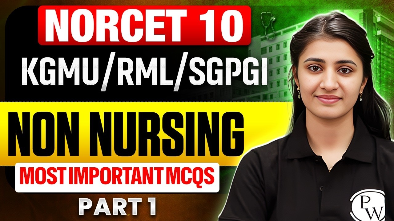 NORCET 10 Non-Nursing MCQs | KGMU, RML, SGPGI Expected Questions 2026 | Part 1