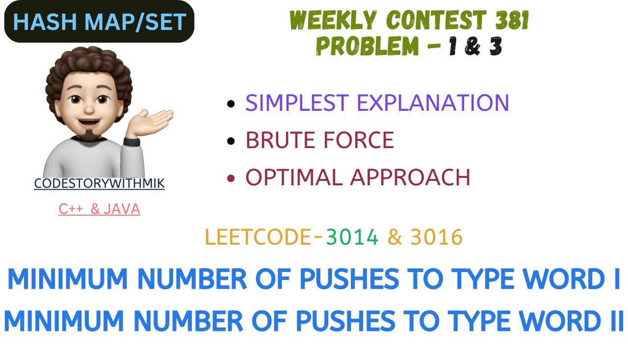 Minimum Number of Pushes to Type Word I and II | Leetcode 3014 | Leetcode 3016 | Weekly Contest