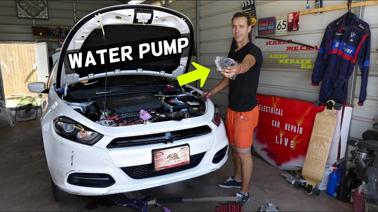 WATER PUMP REPLACEMENT REMOVAL LOCATION 2.4 MULTIAIR DODGE DART CHRYSLER 200 JEEP CHEROKEE RENEGADE