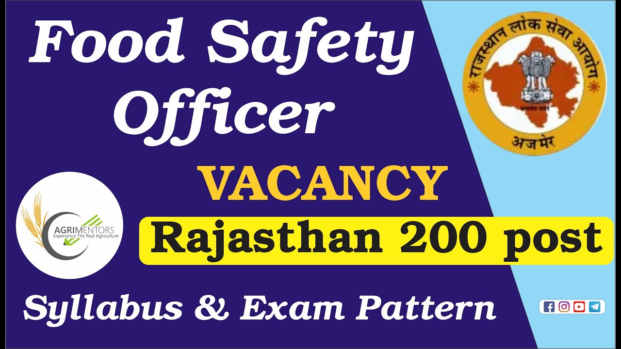 Food Safety Officer Vacancy | Rajajsthan RPSC | Syllabus | Vacancy | Eligibility Criteria