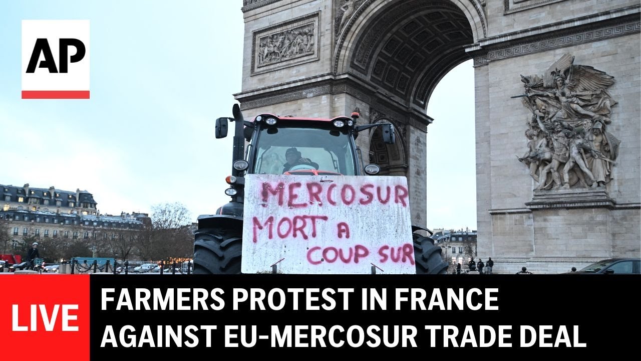 LIVE: Farmers protest in France against EU-Mercosur trade deal