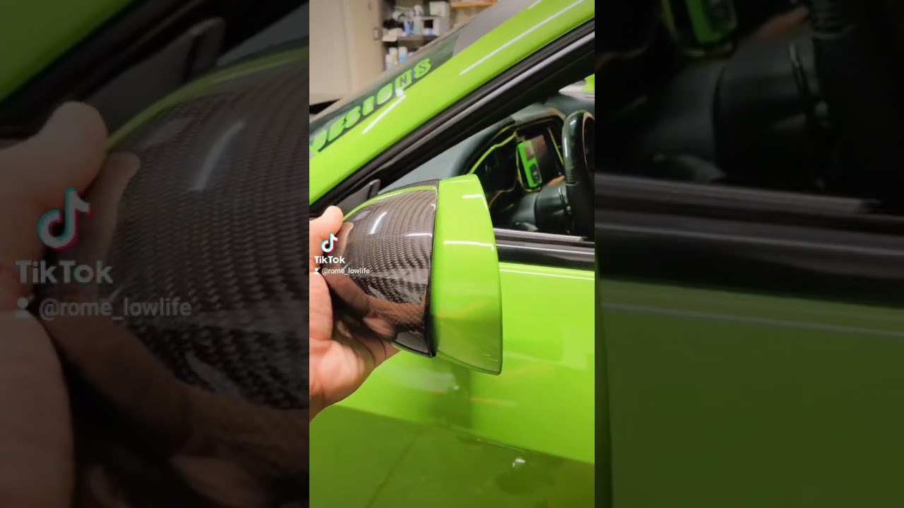 Challenger Carbon Fiber Mirror Caps Destroyed Kustoms. Vicrez Widebody Hellcat Scatpack SRT TikTok