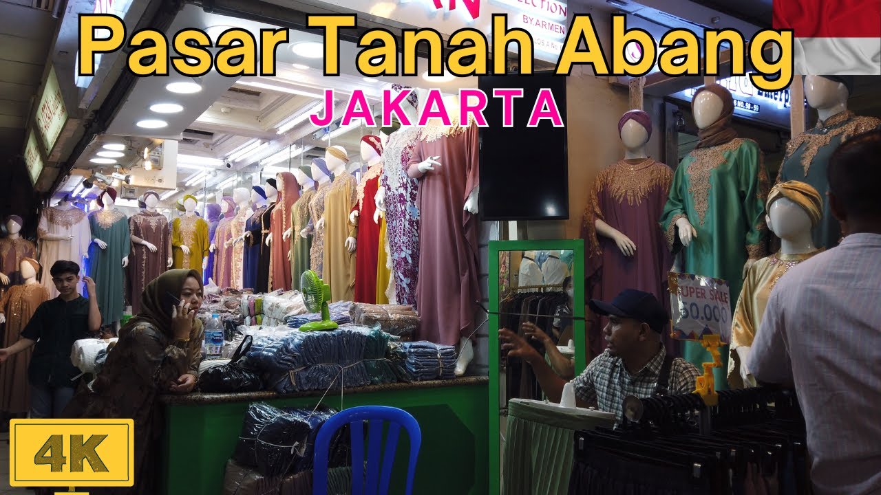 🇮🇩 Pasar Tanah Abang Jakarta ✨ Market & Streets Walk | TravelNPop in 4K