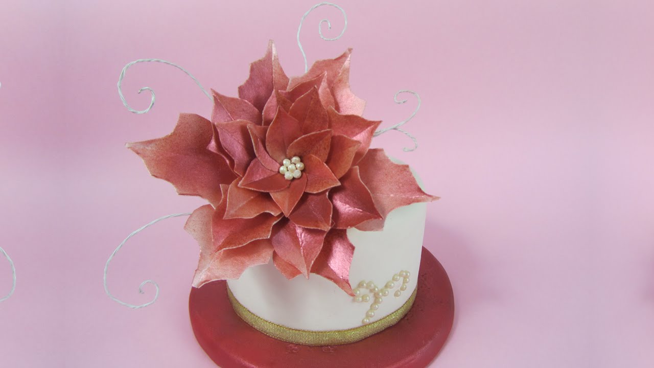 Wafer Paper Poinsettia tutorial (How to)