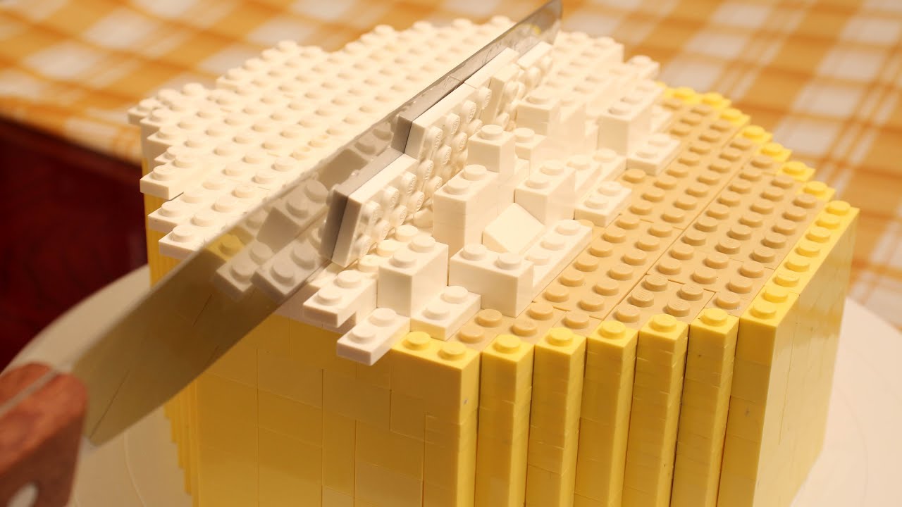 Lego Sweet Potato Cake & ICE blended - LEGO in Real Life / Stop Motion Cooking