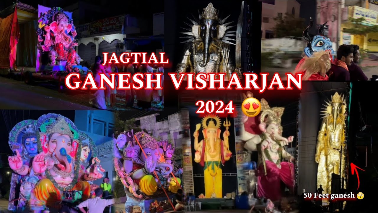 GANESH NIMAJJANAM IN JAGTIAL 💥 | 2024 FULL OF PUBLIC ⚡| BYPASS,TOWER,CHINTAKUNTA 🤯