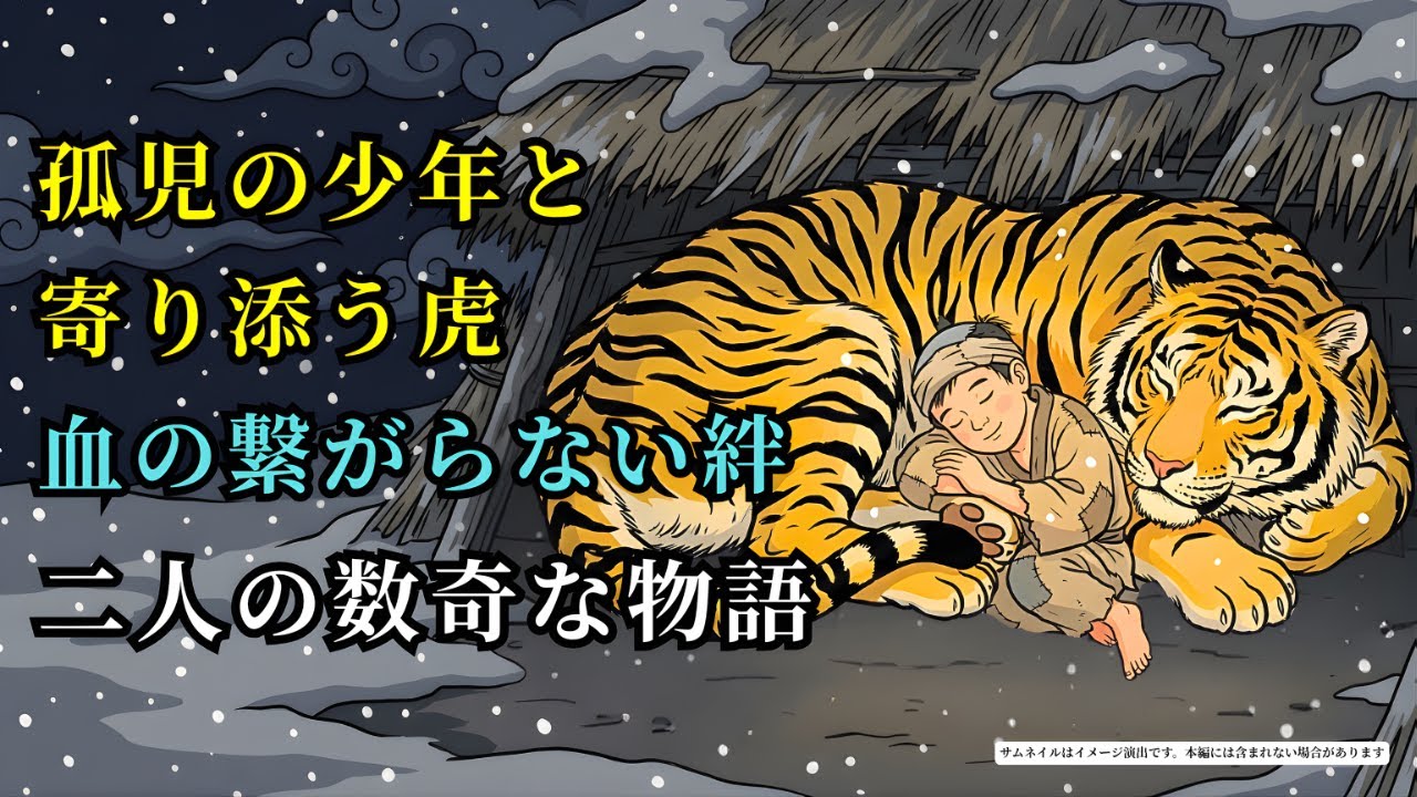 一人の孤児の少年と寄り添う虎。血の繋がらない二人の物語と、少年に秘められた 衝撃の正体 (AIフィクション) | 野談 | 伝説 | 昔話 | 説話 | 民話