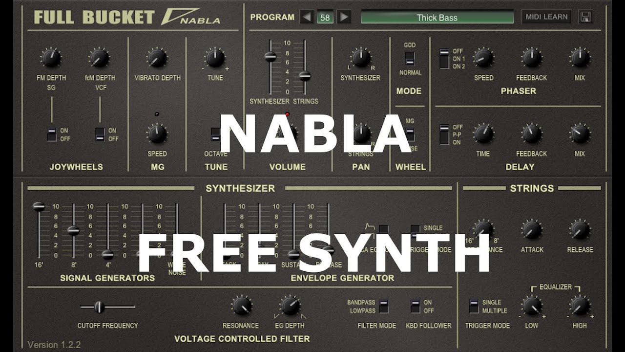 NABLA by Full Bucket Music: my favourite presets of a great virtual analog FREE VST/AU Synthesizer