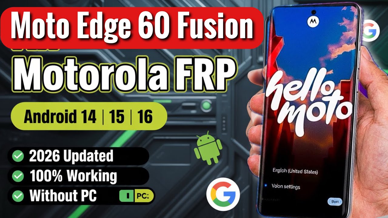 Обход FRP на Motorola Edge 60 Fusion 2026 | Android 15/16 без ПК | Новый метод 🔓