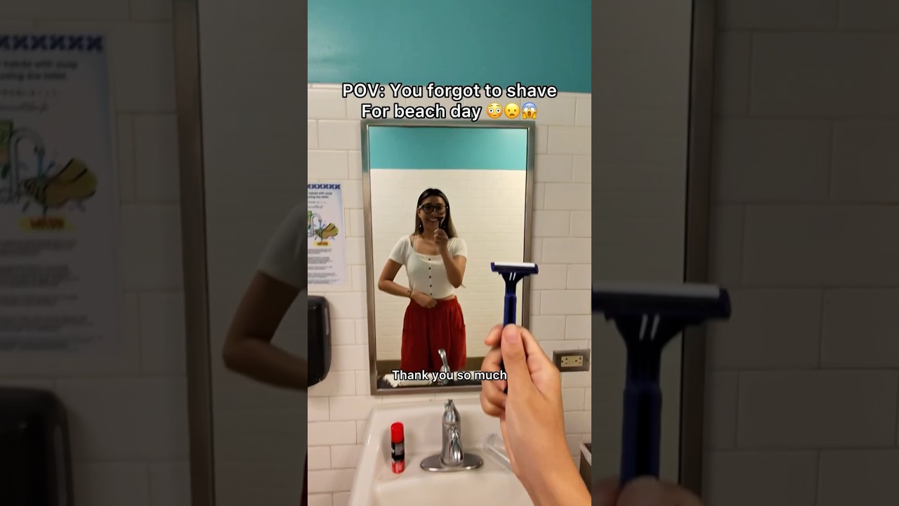 Embarrassing level 100/100￼ but the gas station lady was so kind ￼🥹❤️ #pov #shave #funny #shorts