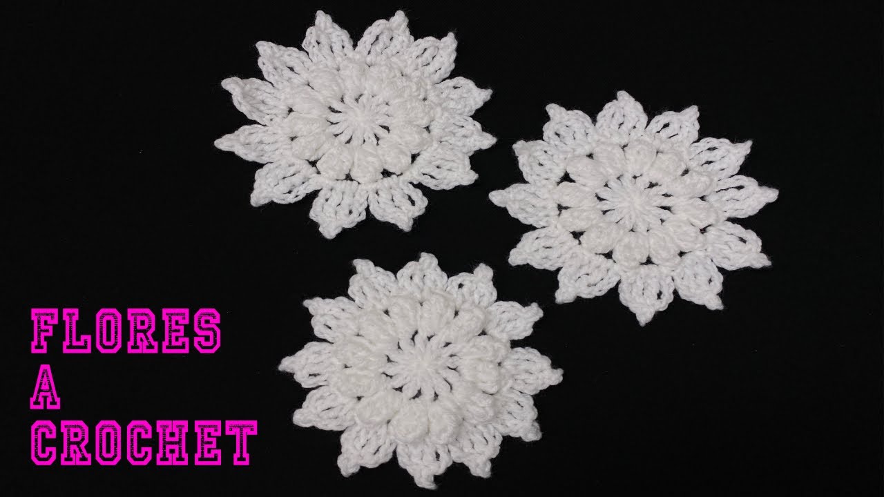 PASO A PASO PARA TEJER FLORES GRANDES A CROCHET
