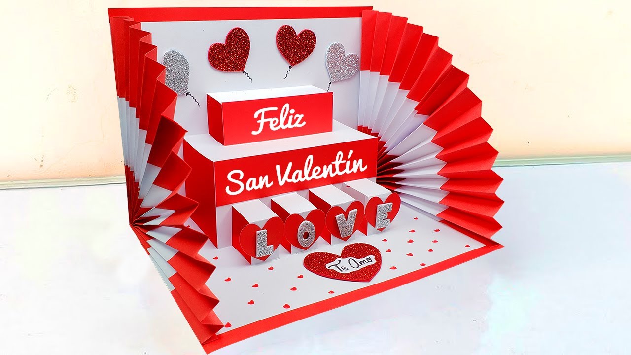 ✨Tarjeta POP UP para San Valentín🥰Valentine's day Card making😍Tarjeta para el 14 de Febrero