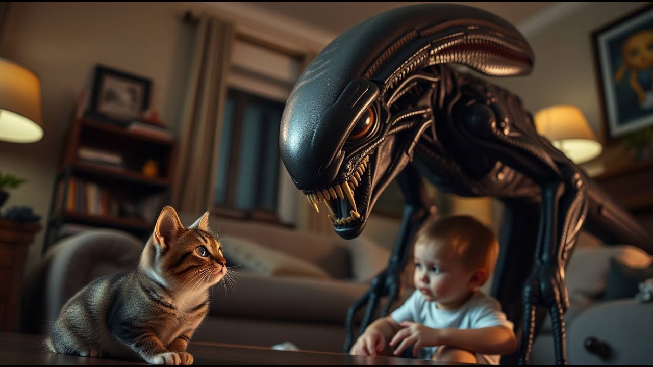 The Alien Predator Tried to Take the Child—Then the Cat Stood Up | A Short Sci-fi Story