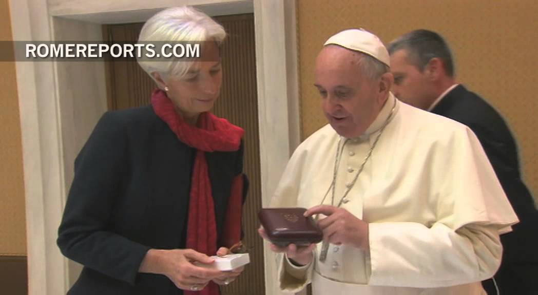 Pope meets with the managing director of the IMF, Christine Lagarde