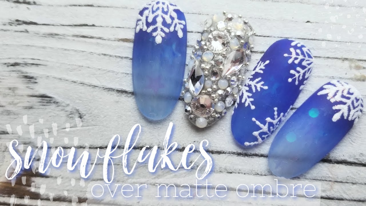 Matte Ombre with Snowflake Cuticles • Christmas Nail Art • Natasha Harton Nails