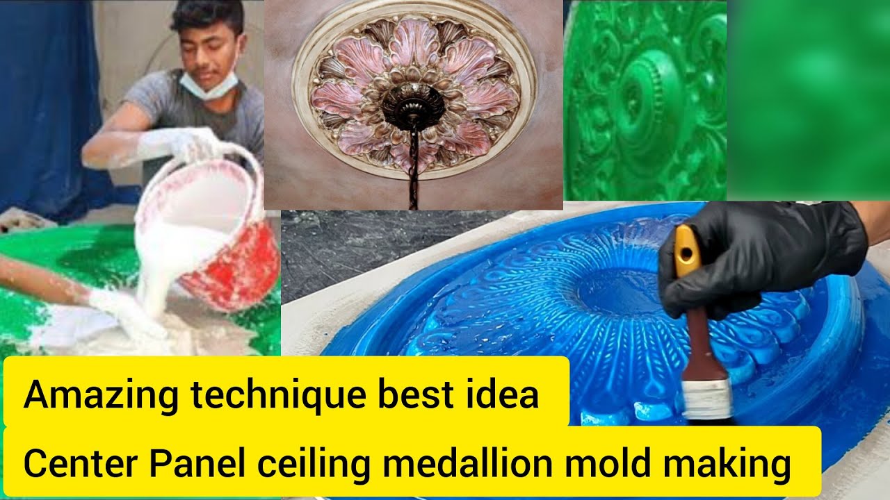 How to make fiber mold for oval center panel ceiling medallion |Gypsum Medallion Mold Making 2023