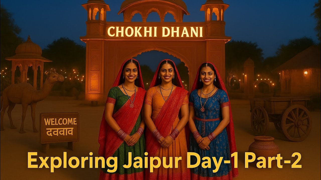 Exploring jaipur day 1 part-2|| visiting chokhi dhani||BMS public school tour