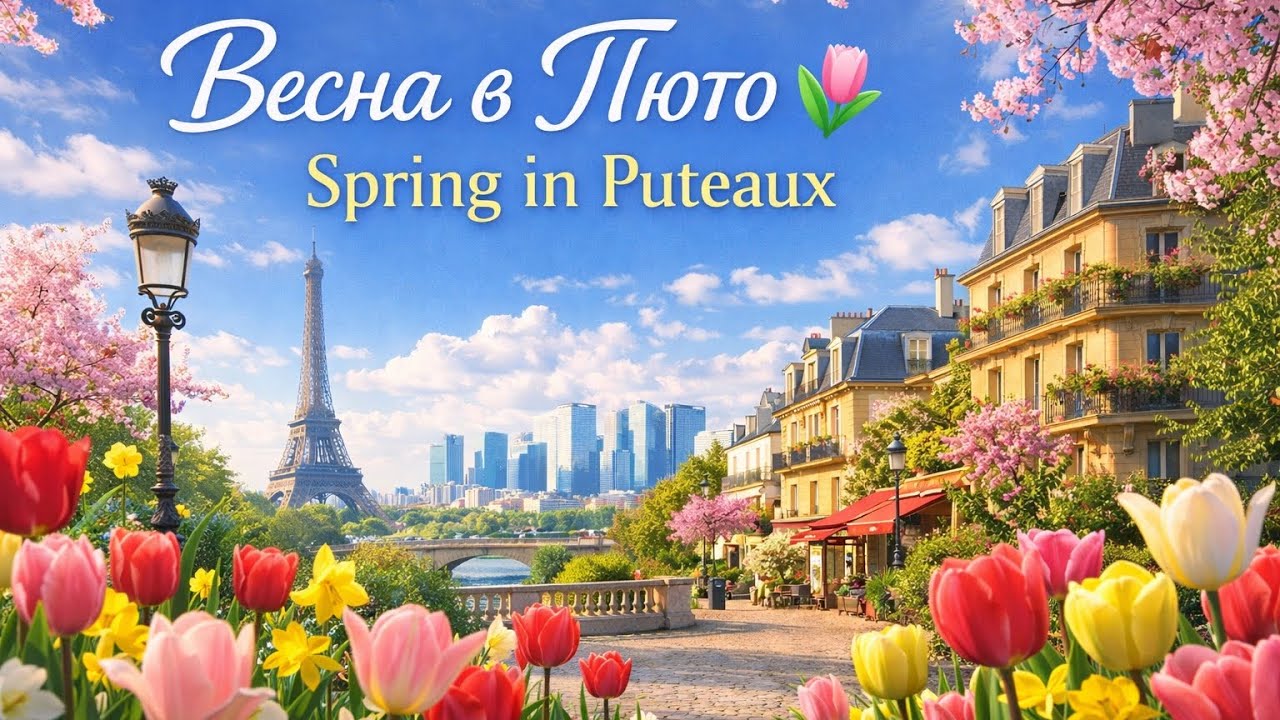 Весенний Пюто 🌸 Прогулка по цветущему городу | Puteaux Spring Walk #puteaux #франция #france #париж 