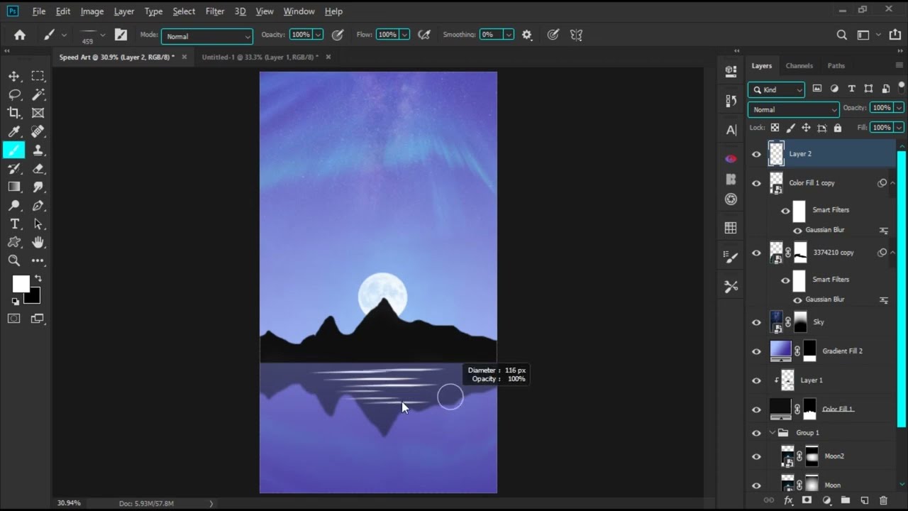Photoshop Speed Art - How to Make a Dreamy Fantasy Night Sky