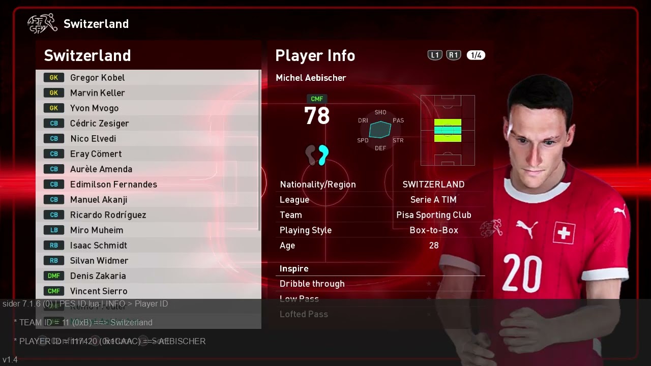 Switzerland NT 2025 Facepack PES 2021-SPFL2026