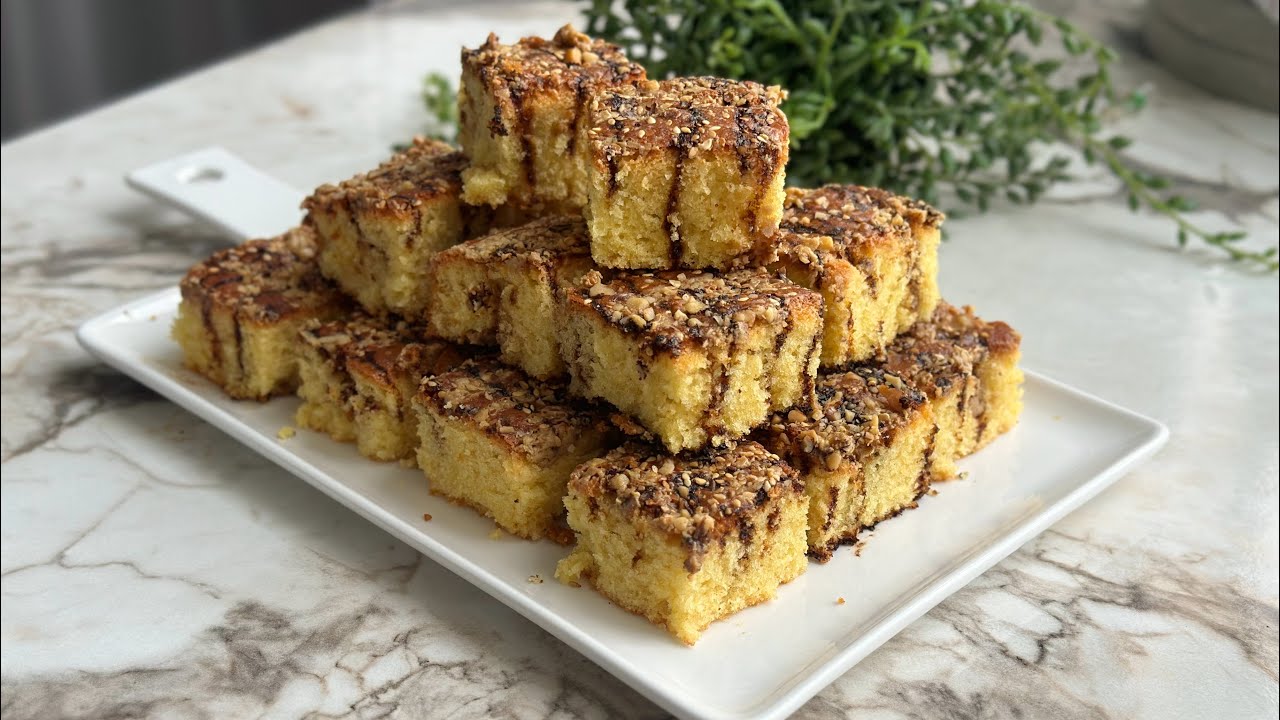 Kabardıkça kabaran👌🏻Lokmalık bol tahin ve cevizli kış keki🫶Denemeyen pişman olur💯