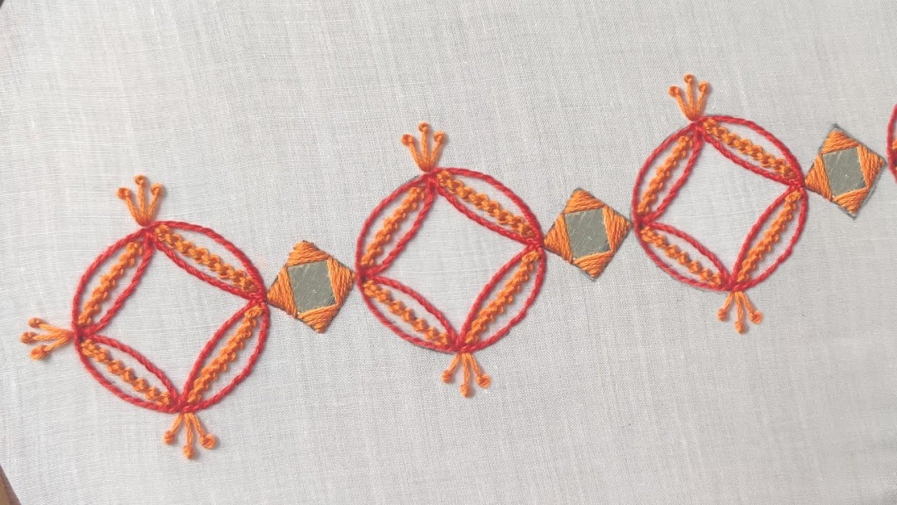 Fancy Border with Mirrors for Dress Sleeves & Neckline (Hand Embroidery Work)