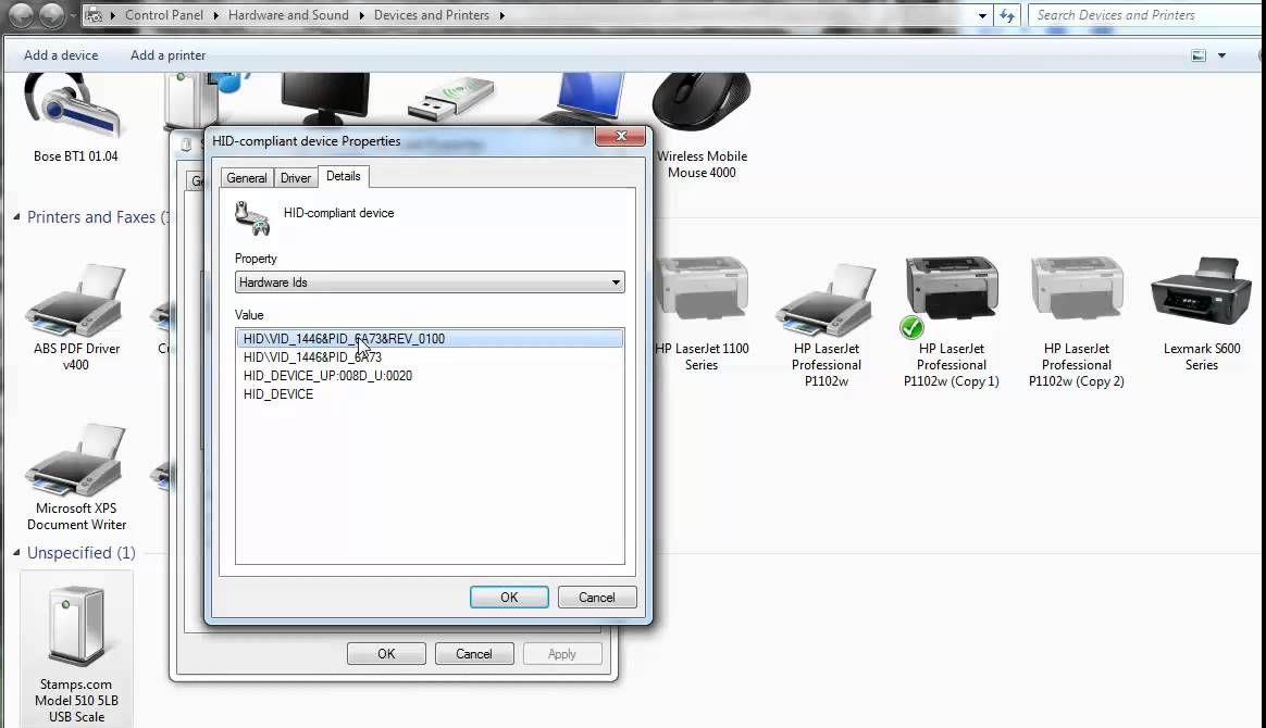 How to find VendorID And DeviceID for digital USB scales