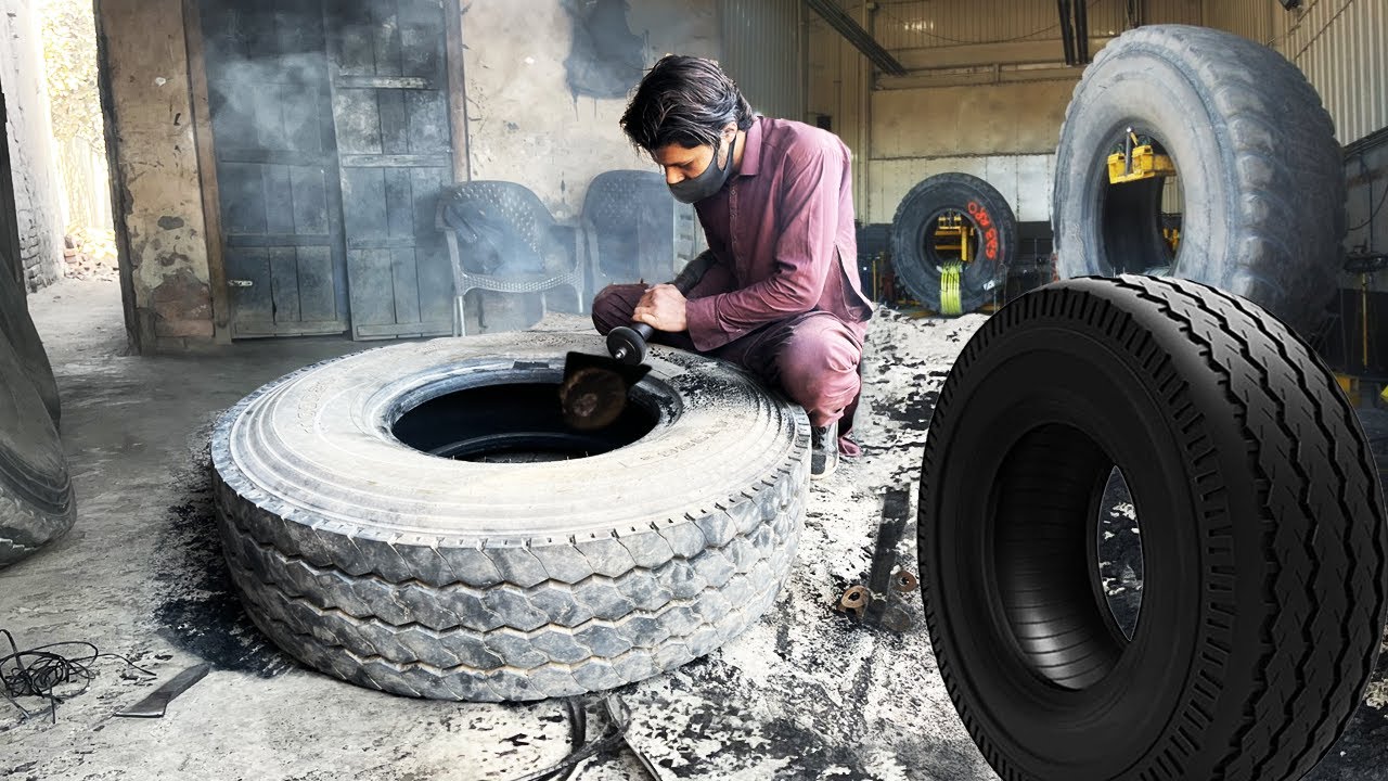 Unconvincing Process Of Old Tire Restoration By Simple Tools || Big Tire Repairing Process