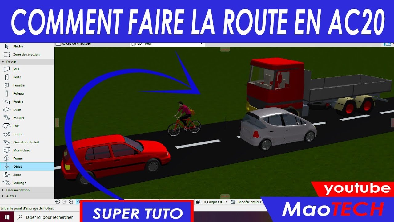 [TUTO]: COMMENT FAIRE LA ROUTE EN ARCHICAD ( bitumage /goudron / voie).