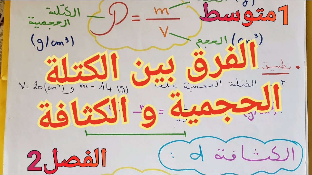 الآن و لأول مرة/1متوسط 🔥أسهل طريقة لحساب الكتلة الحجمية و الكثافة و معرفة ان كان الجسم يطفو او يغوص