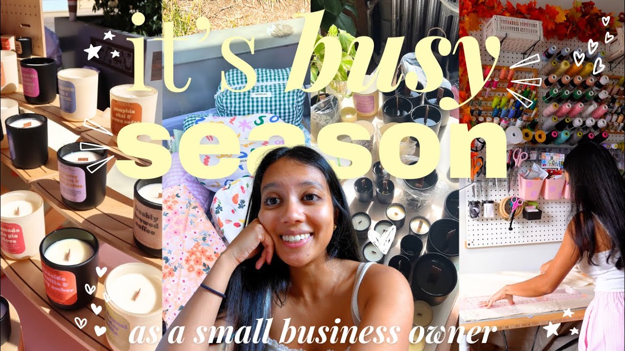 preparing for fall market season as a small business owner // candle making, sewing, vlog