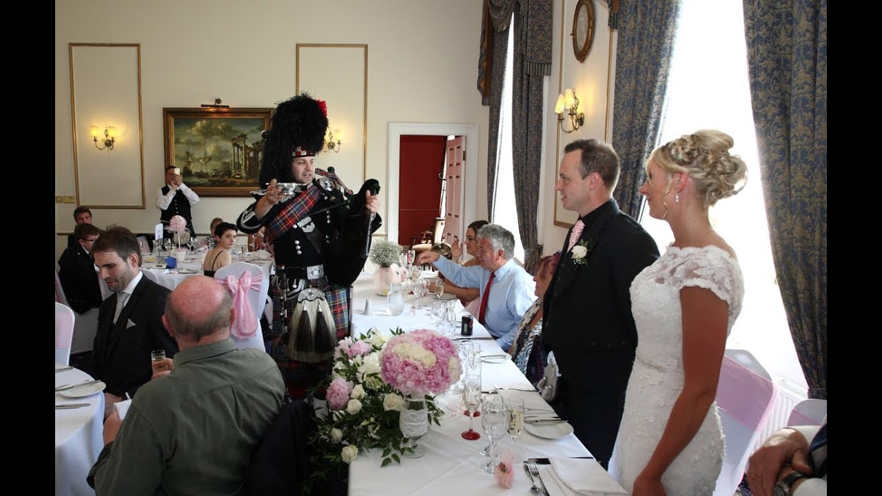 The Pipers Toast. Traditional Scottish Bag Pipers toast followed by stirring Pipers exit.