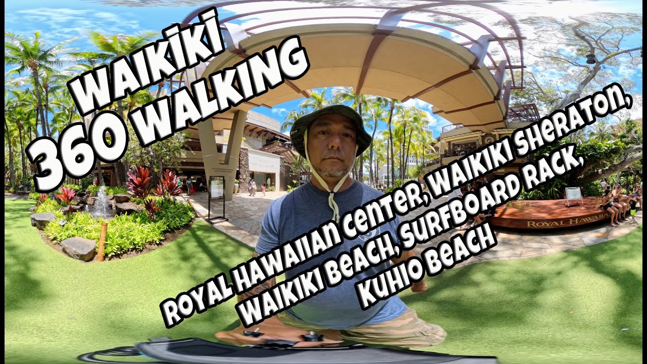Virtual 360 Waikiki Walk | Royal Hawaiian Center, Waikiki Sheraton, Waikiki Beach, Surfboard Rack