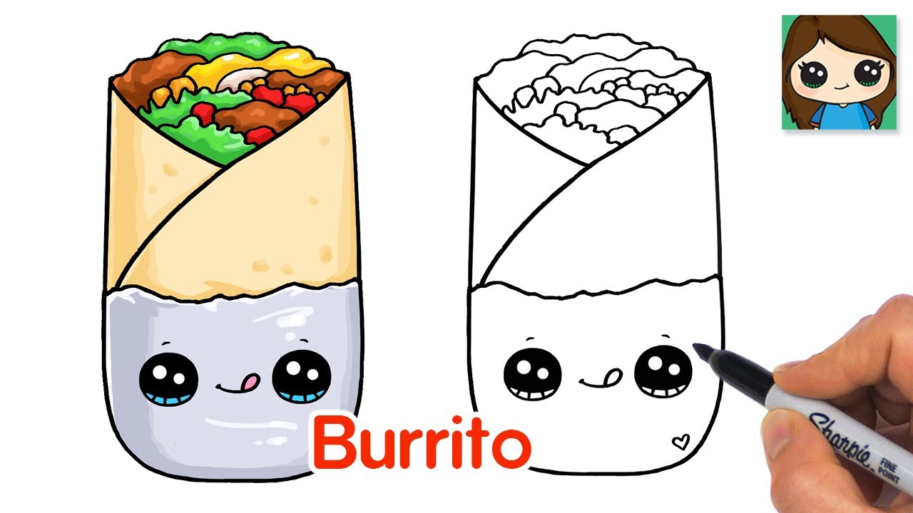 How to Draw a Burrito Easy | Cute Food Art