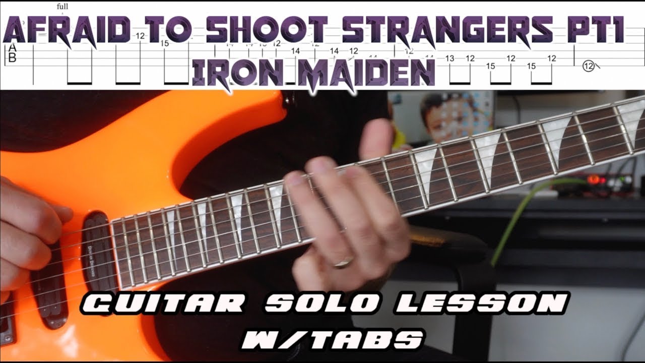 How to play ‘Afraid To Shoot Strangers’ by Iron Maiden Guitar Solo Lesson w/tabs pt1