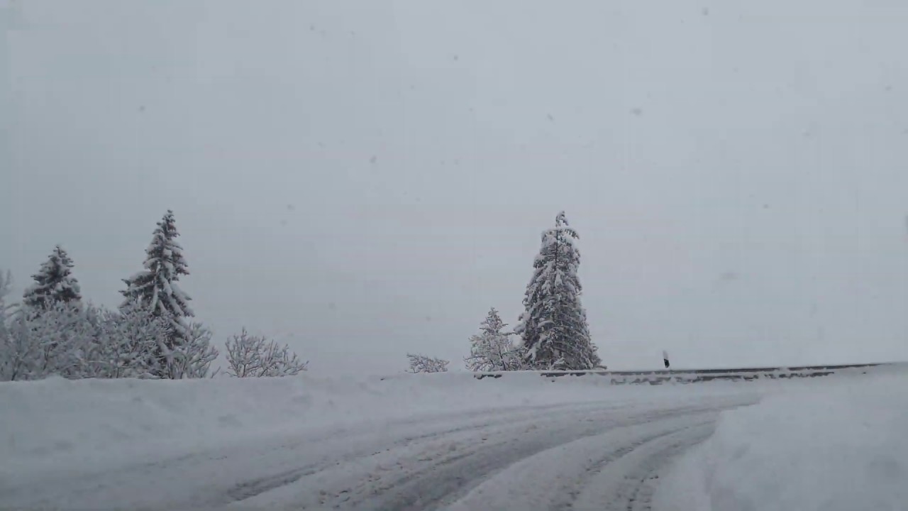 Schneechaos Winter 2018/19 - Mercedes Benz C-Klasse Sportcoupe - Oberjochpass (Gebirgspass)