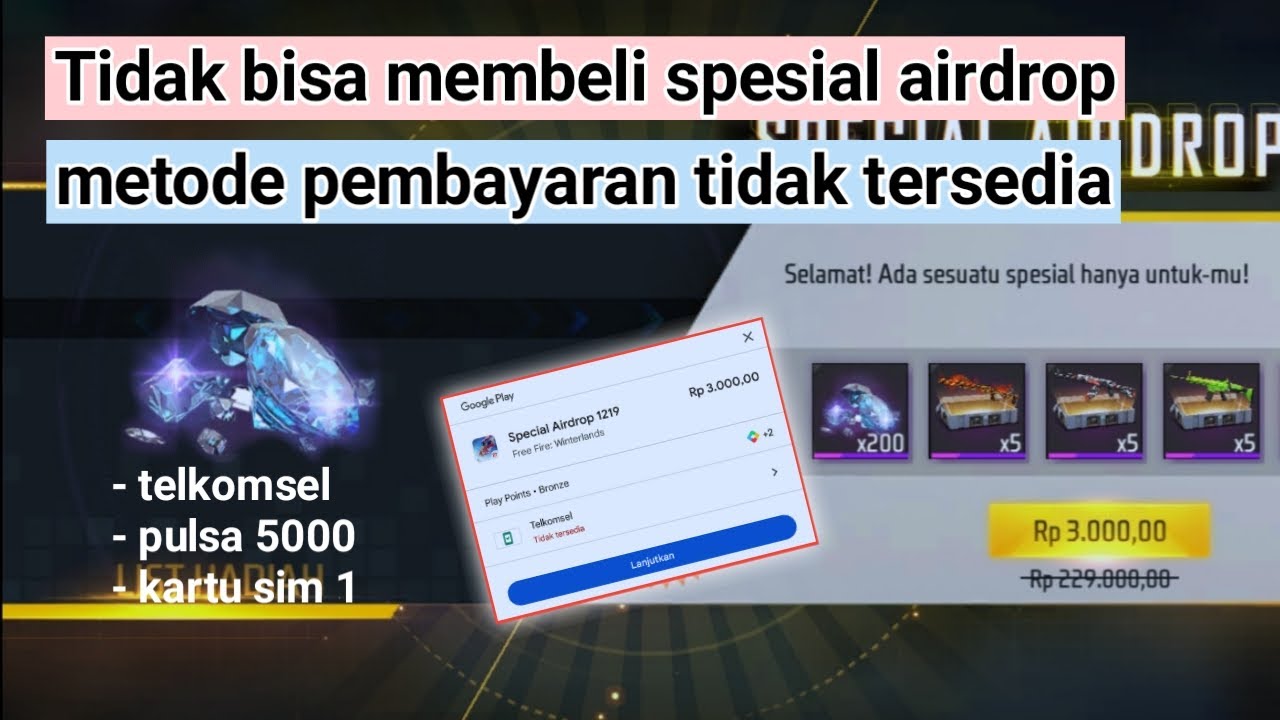 Solusi Tidak Bisa Membeli Spesial Airdrop Telkomsel Tidak Tersedia | kartu sim cuma 1