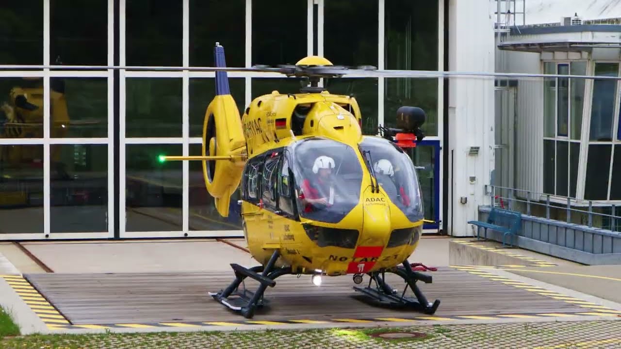 Christoph 1 - Landung und Start an der BGU Murnau | ADAC Luftrettung H145 D-HYAC | Standby Aviation